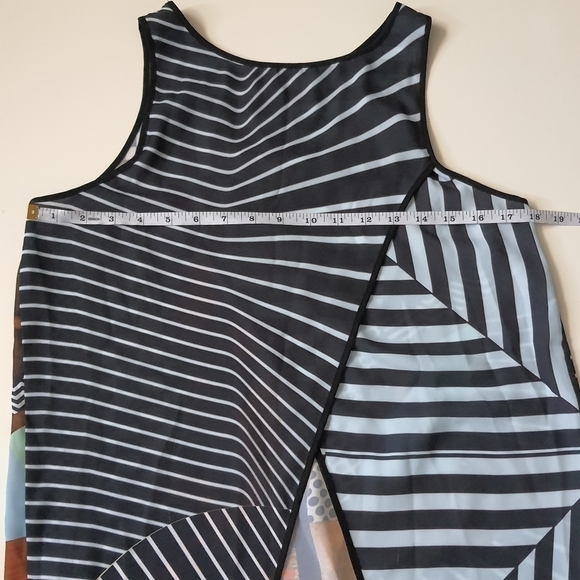 Clover Canyon Tank Top Multi Checkered Floral Stripe Sleeveless - Picture 7 of 8